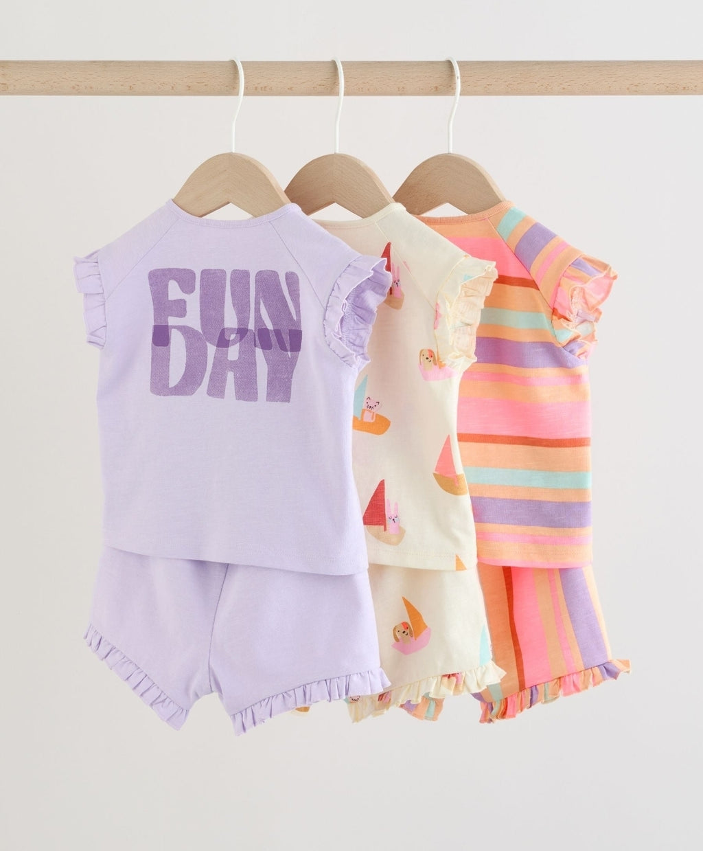 Bright Summer Short Sleeve Top and Shorts Baby Set 6 Piece