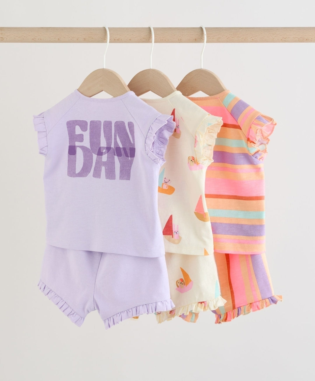 Bright Summer Short Sleeve Top and Shorts Baby Set 6 Piece