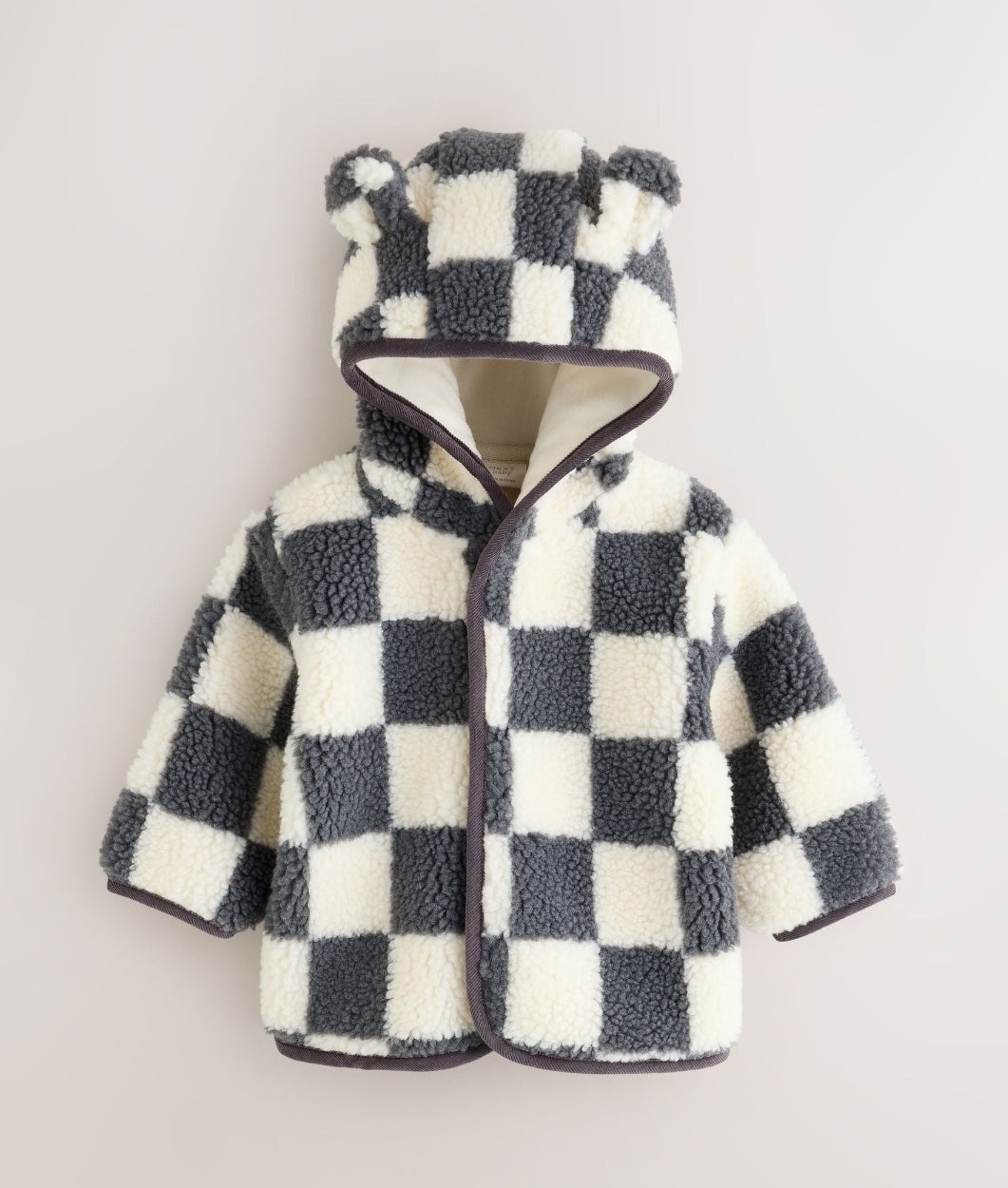 Grey Checkerboard Hooded Borg
Baby Jacket