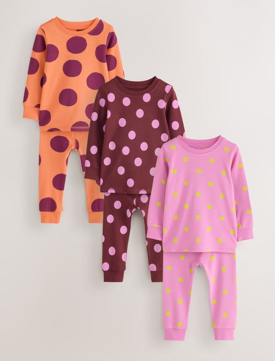 Purple and Orange Spot Snuggle
Pyjamas 3 Pack