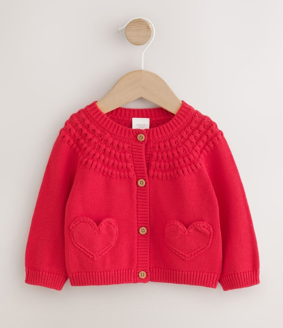 Red Heart Crochet Pocket Heart Pocket Button Through Baby