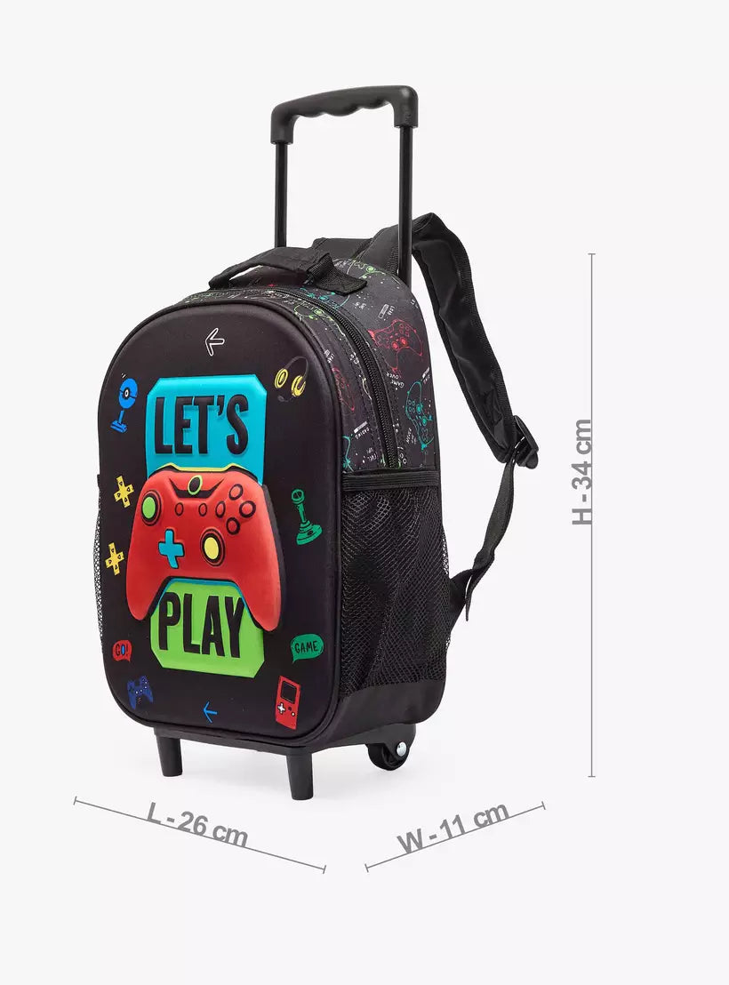 Juniors Gaming Print Trolley Bag for set 14 inches