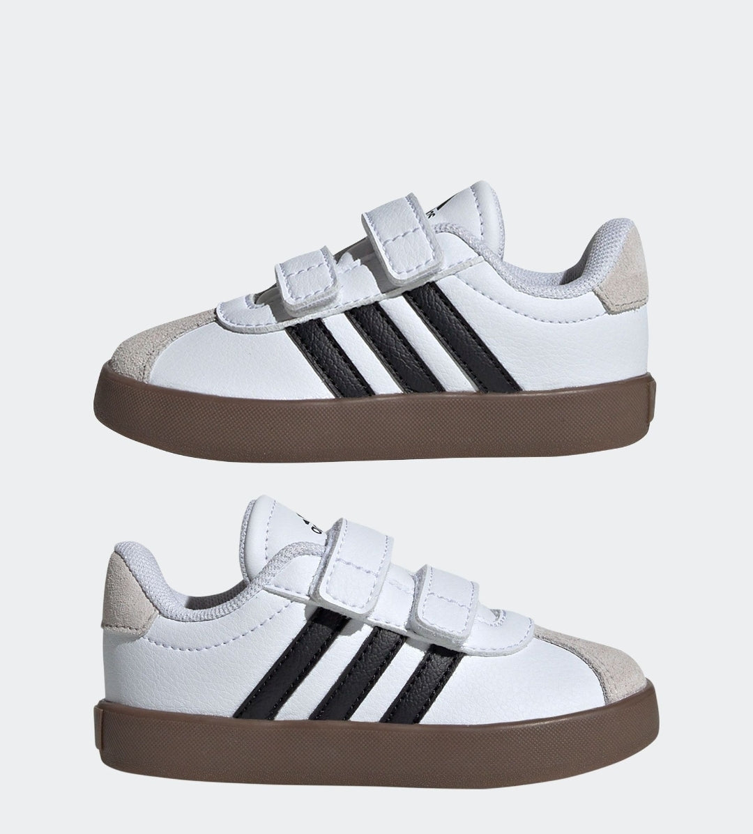 adidas White/Black VL Court 3.0 Hook and Loop Infant Trainers