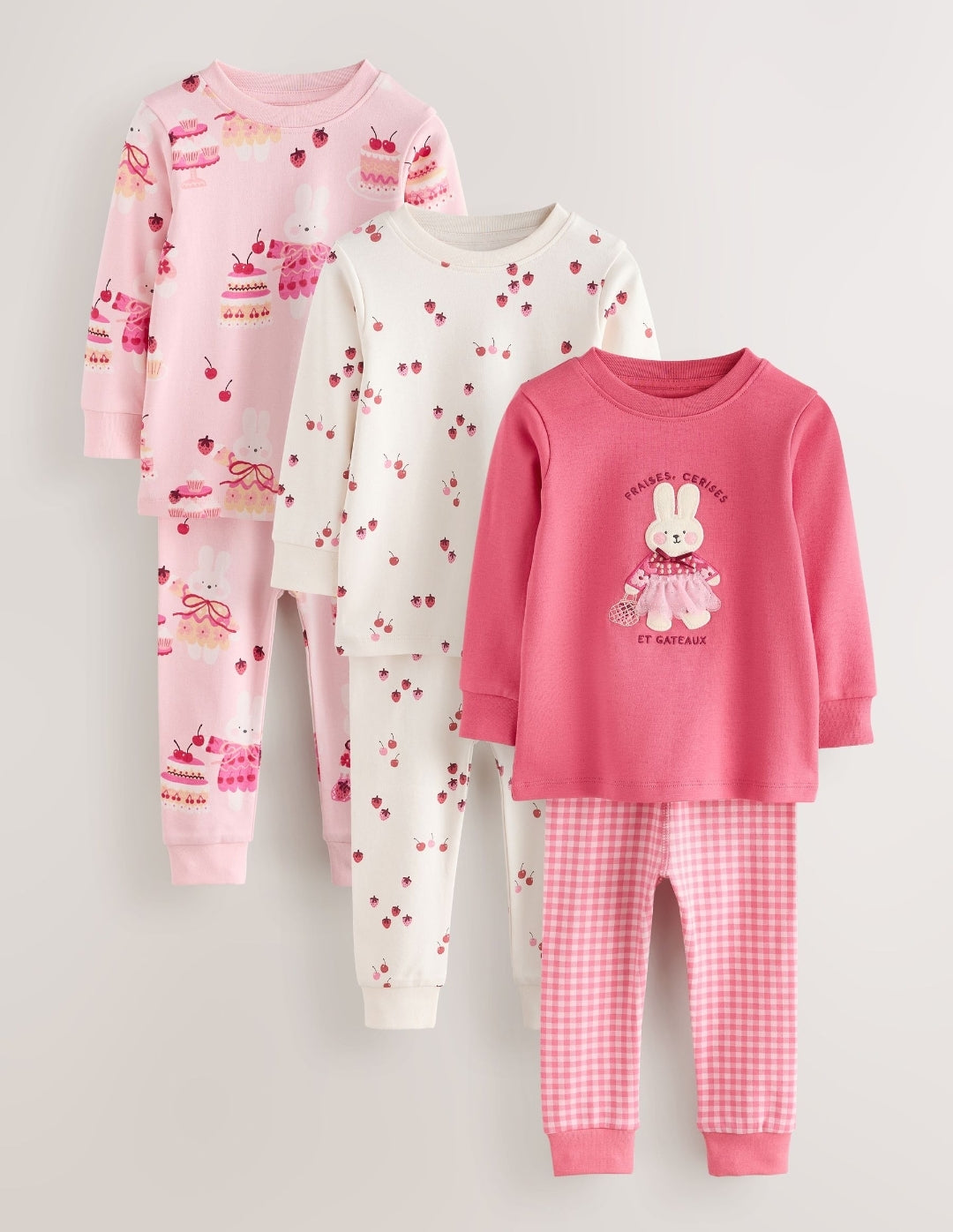 Pink Snuggle Pyjamas 3 Pack