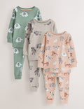 Neutral/Blush Animals Snuggle Pyjamas 3 Pack