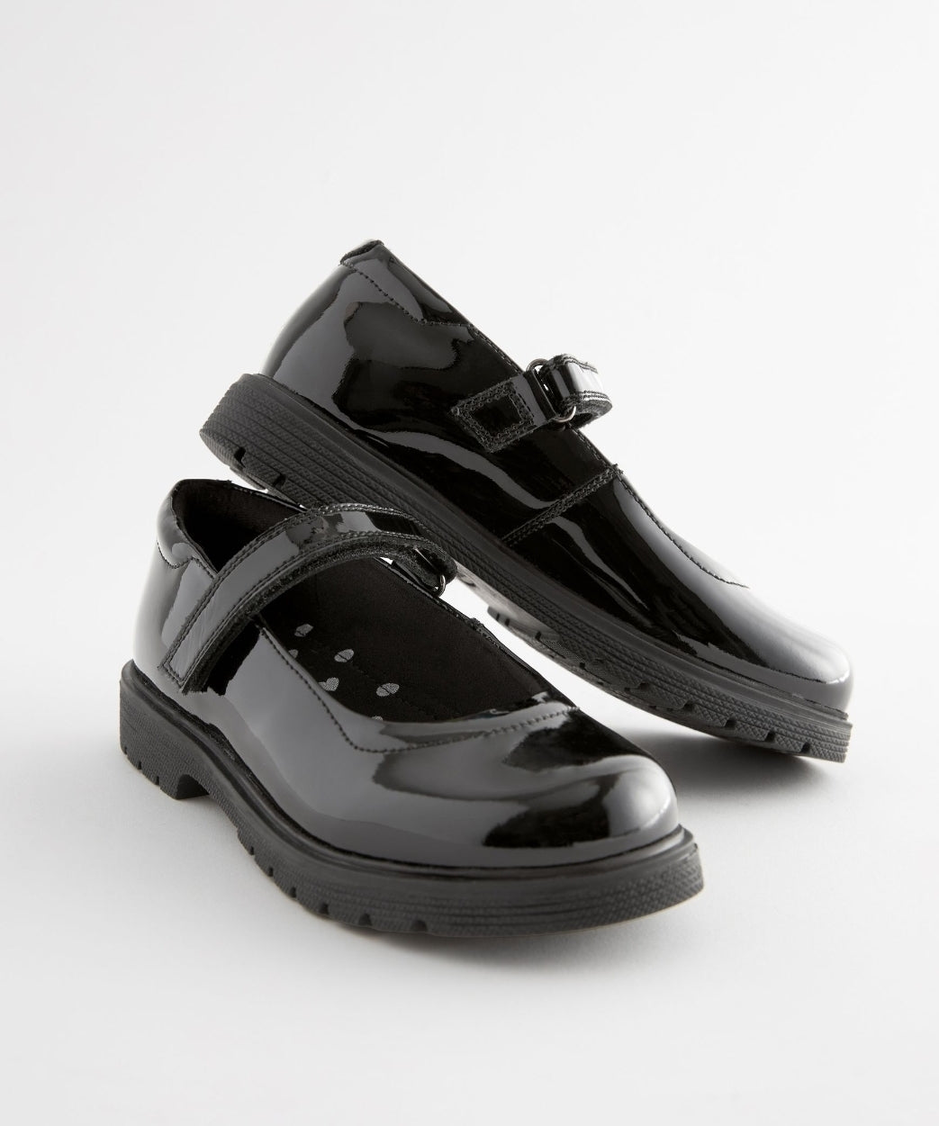 Black Patent Standard Fit (F) School Leather Chunky Mary Jan