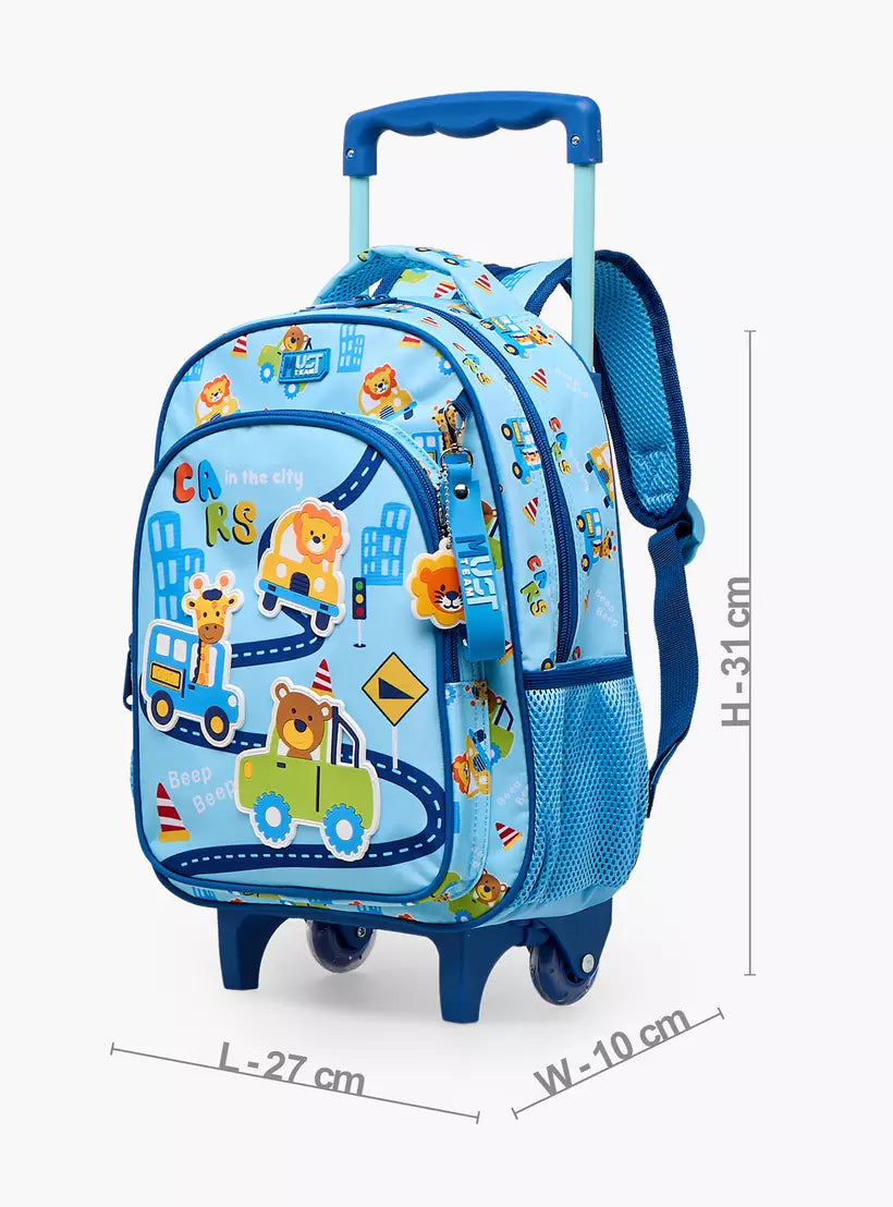 MustTeam City Print Trolley Backpack for Boy 12 inches
