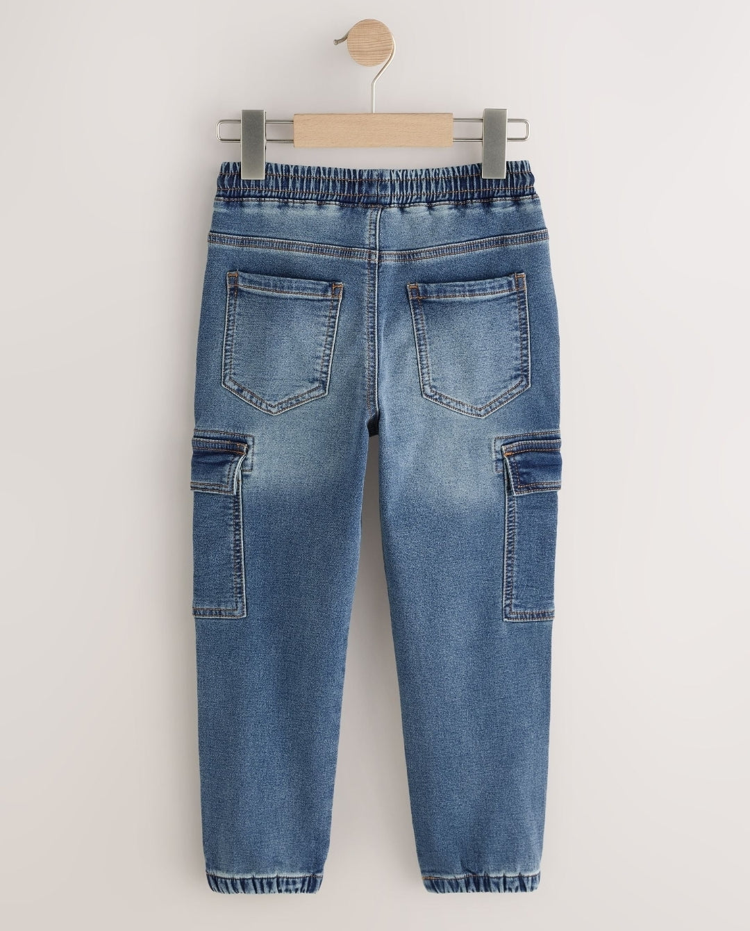 Grey/Blue Cargo Jeans With Elasticated Waists Jeans 2 Pack