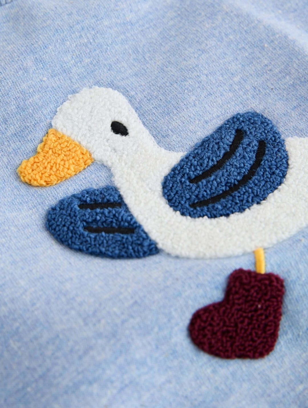 Light Blue Goose Printed Crew Neck Sweat Top
