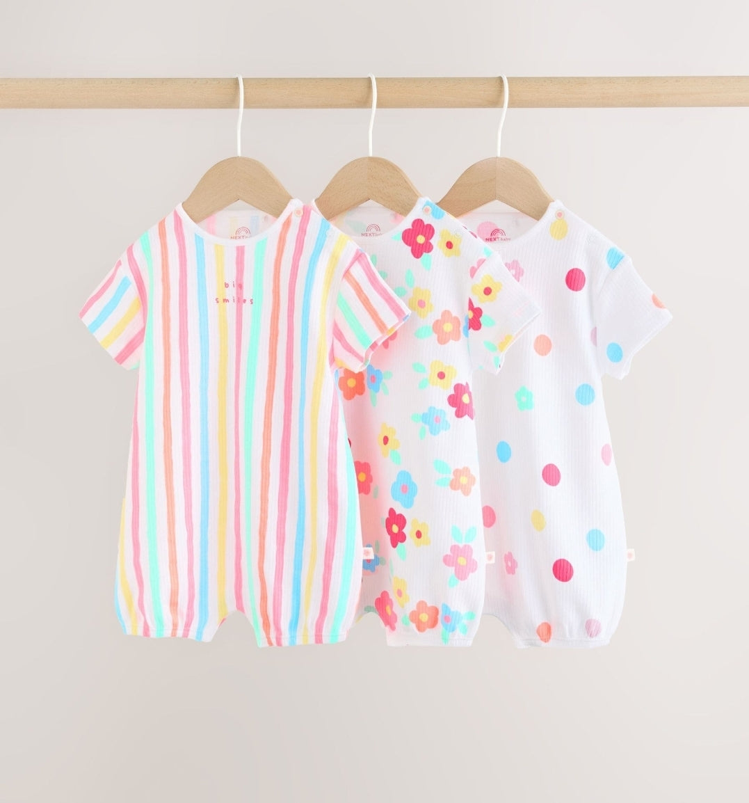 Multi Bright All-Over Printed Jersey
Baby Rompers 3 Pack