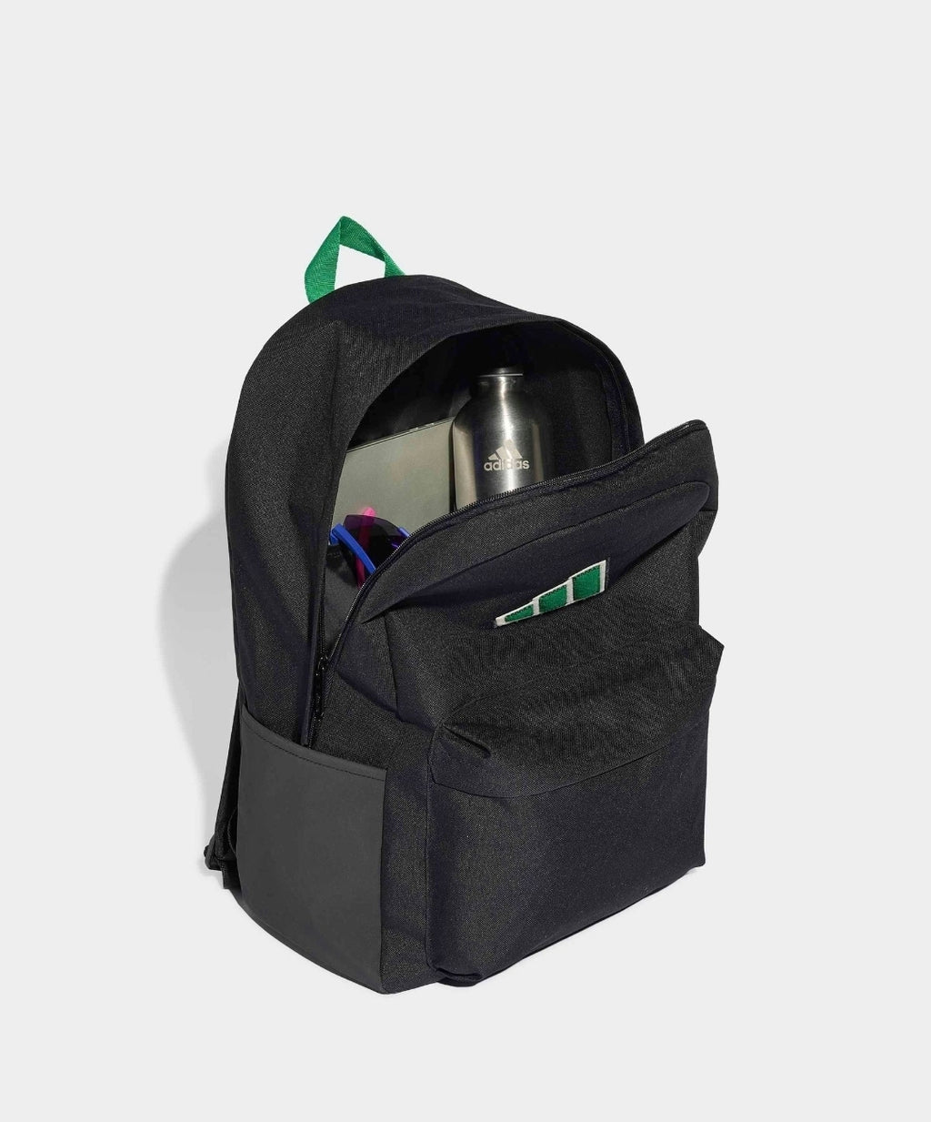 adidas Black/Green Essentials Logo Backpack