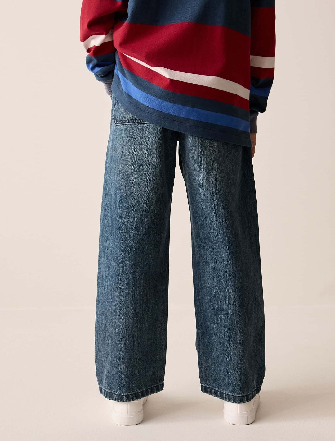 Blue Denim Wide Fit Pull On Jeans