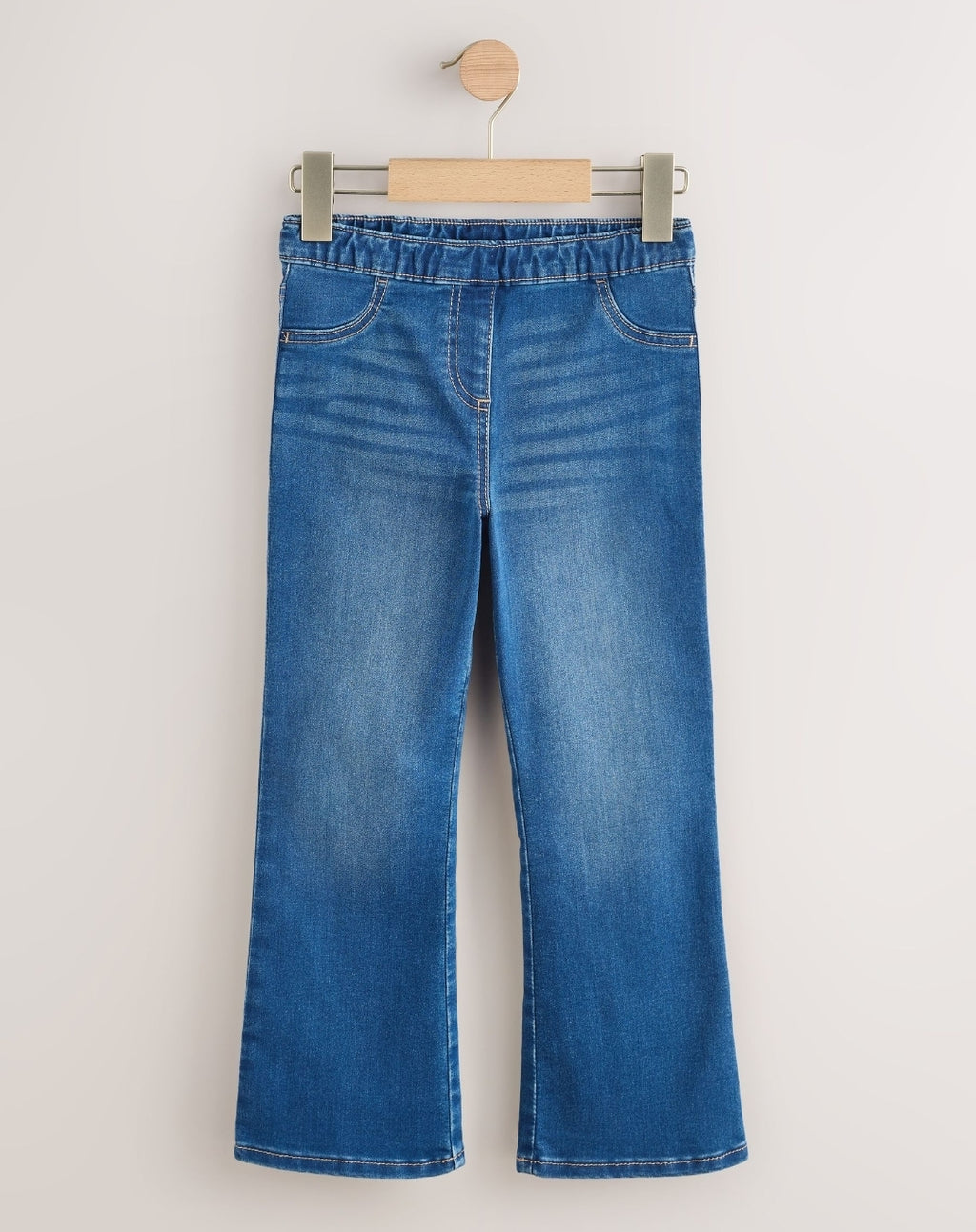 Mid Blue Pullon Flare Jeans
