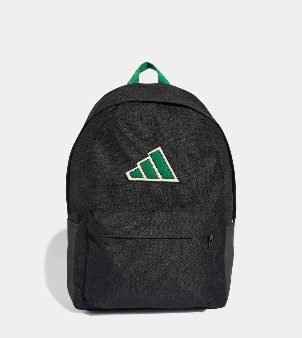 adidas Black/Green Essentials Logo Backpack