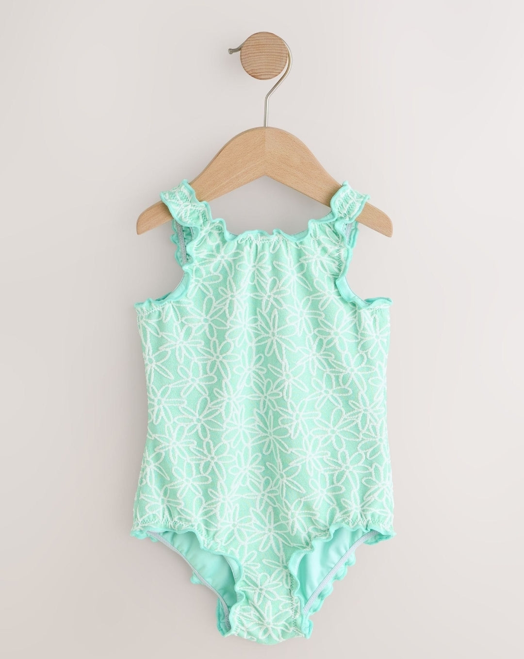 Mint Green Floral Texture Lettuce
Edge Swimsuit