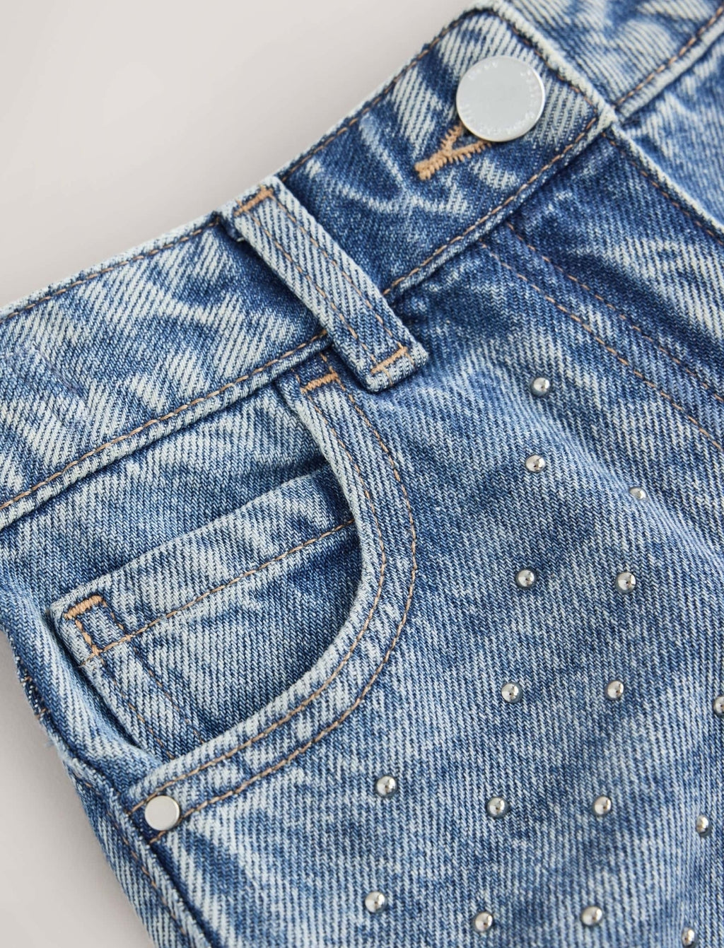 Denim/Silver Stud Scatter Wide Leg
Jeans