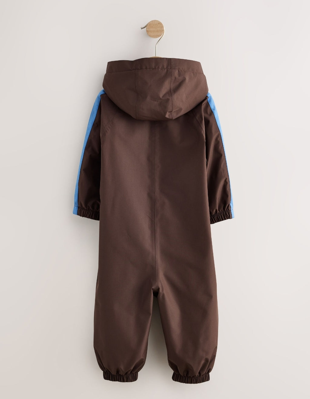 Brown Side Stripe Waterproof Fleece Lined Puddlesuit