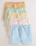 Orange/Yellow/Green/Pink/Blue Pull On Shorts 5 Pack