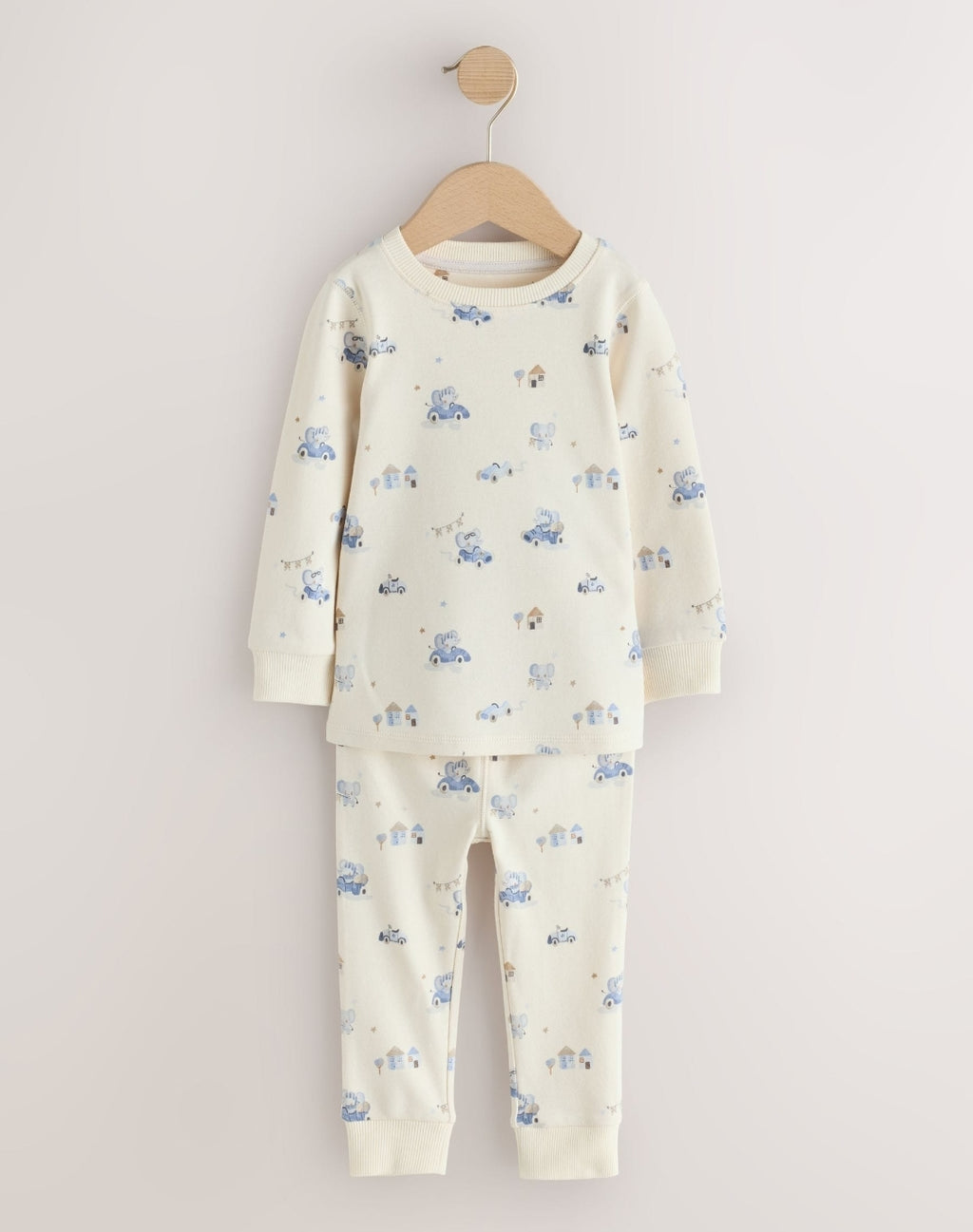 Blue/White Elephant Snuggle Pyjamas 3 Pack