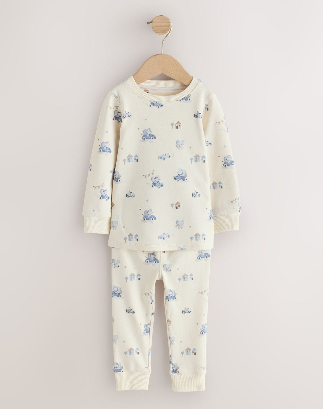 Blue/White Elephant Snuggle Pyjamas 3 Pack
