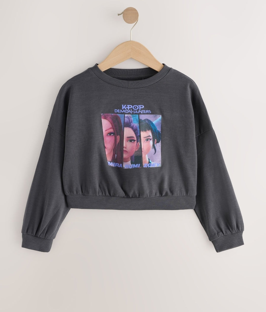 Charcoal Grey KPOP Demon Hunters Long Sleeve Sweatshirt