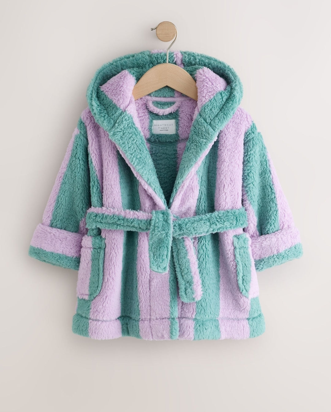 Purple/Green Stripe Fleece Dressing
Gown