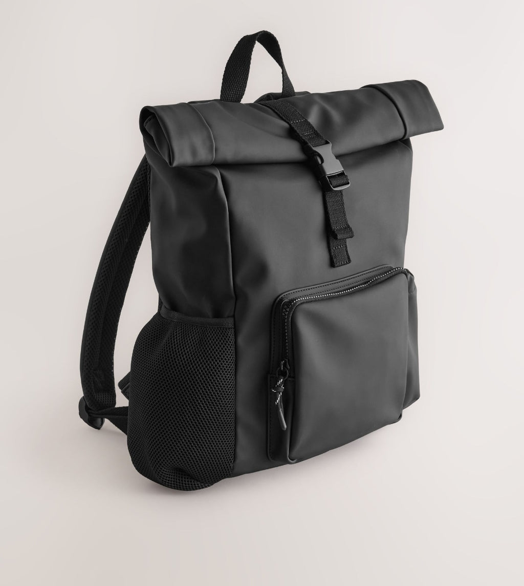 Black Roll Top Backpack