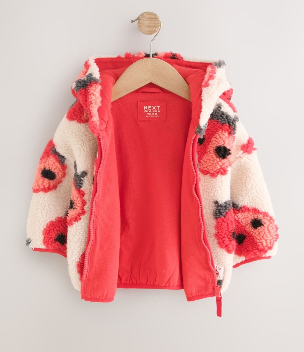 Cream Ladybird Hooded Zip UpFleece