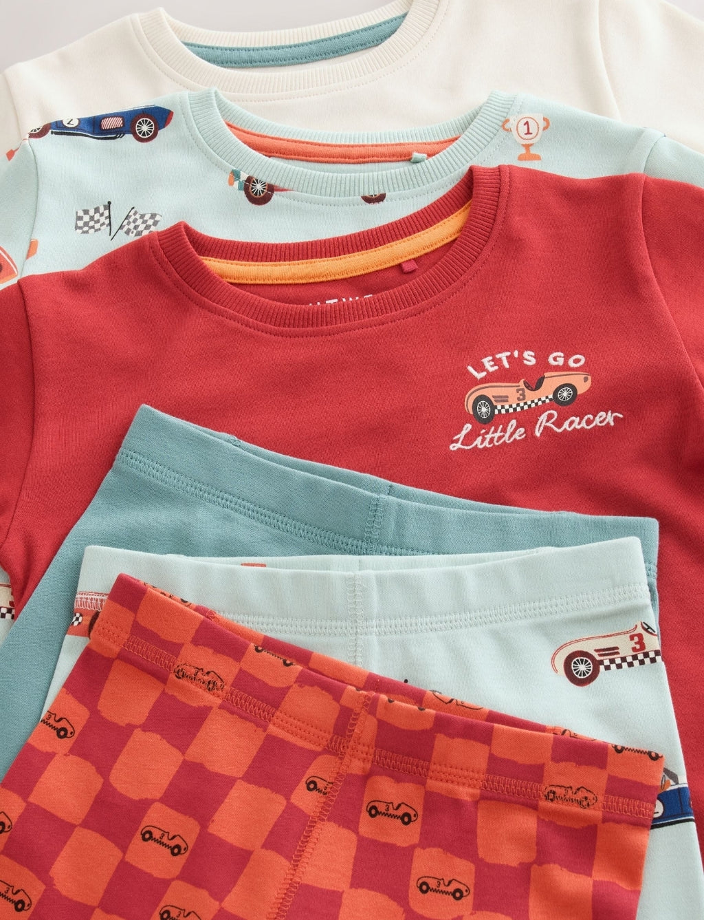 Red/Blue Race Car Relaxed Snuggle Pyjamas 3 Pack