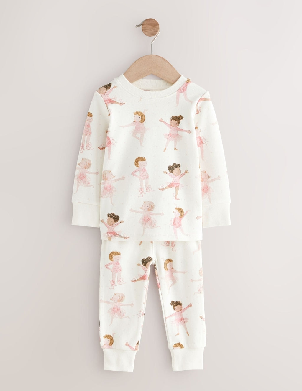 Pink/Cream Ballerina Snuggle Pyjamas 3 Pack