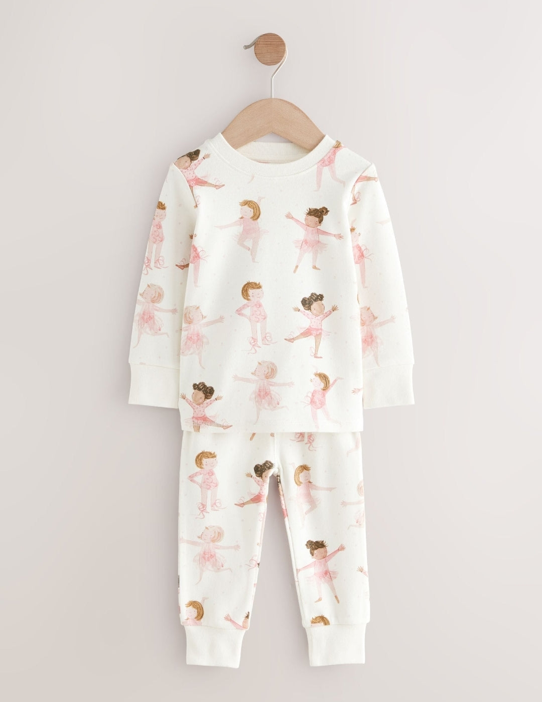 Pink/Cream Ballerina Snuggle Pyjamas 3 Pack