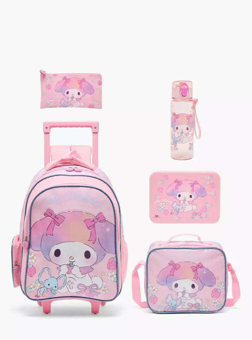 Sanrio My Melody Print 5-Piece School Trolley Bag Set 16 inches