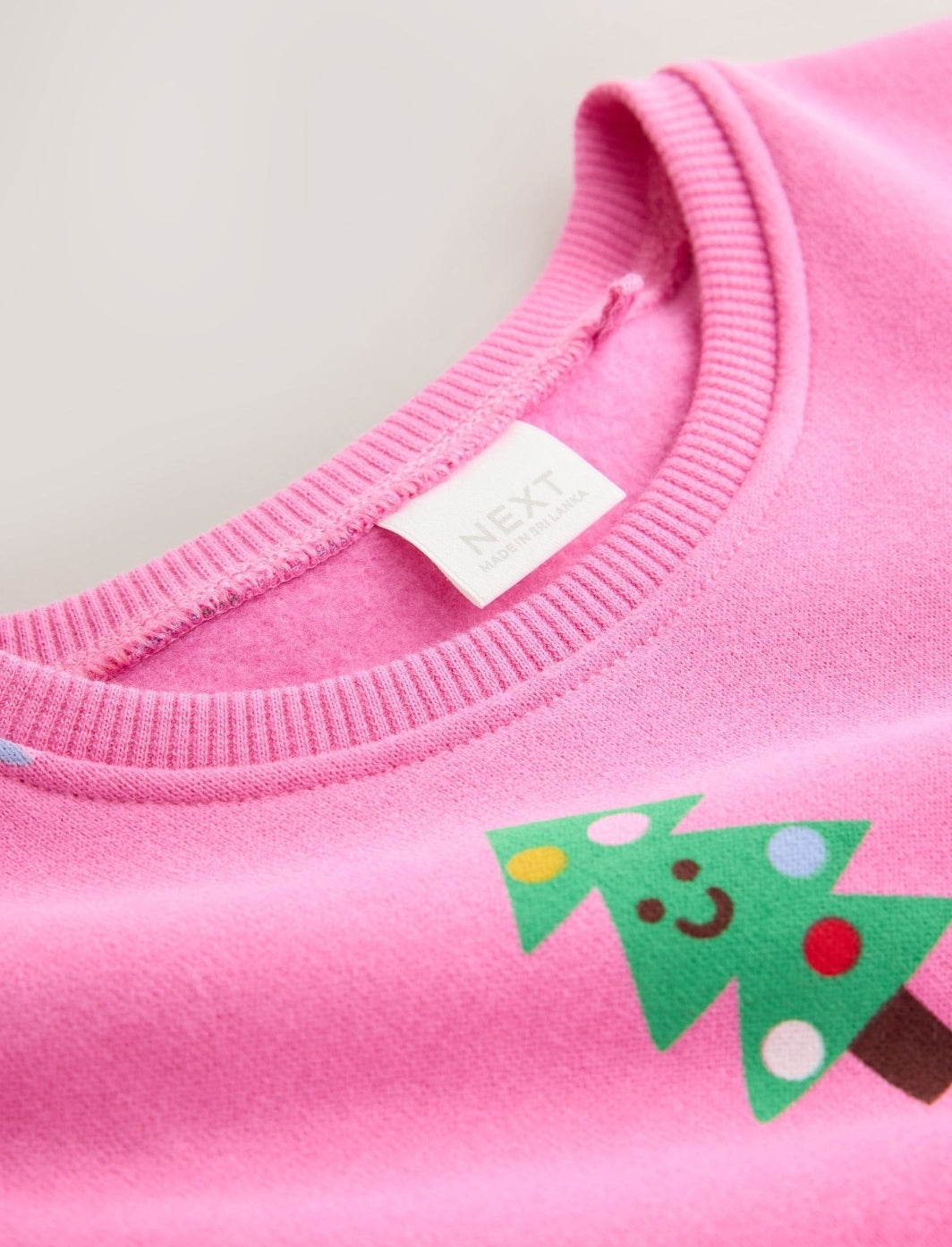Bright Pink Christmas Long Sleeve
Sweat Mesh Dress