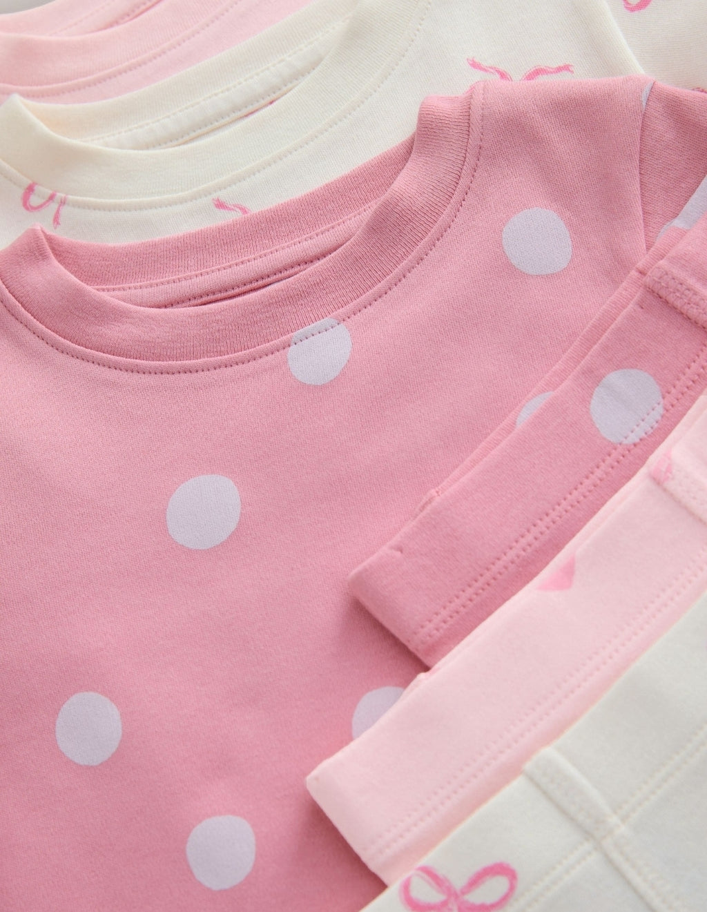 Pink Bow and Heart Print Short Pyjamas 3 Pack