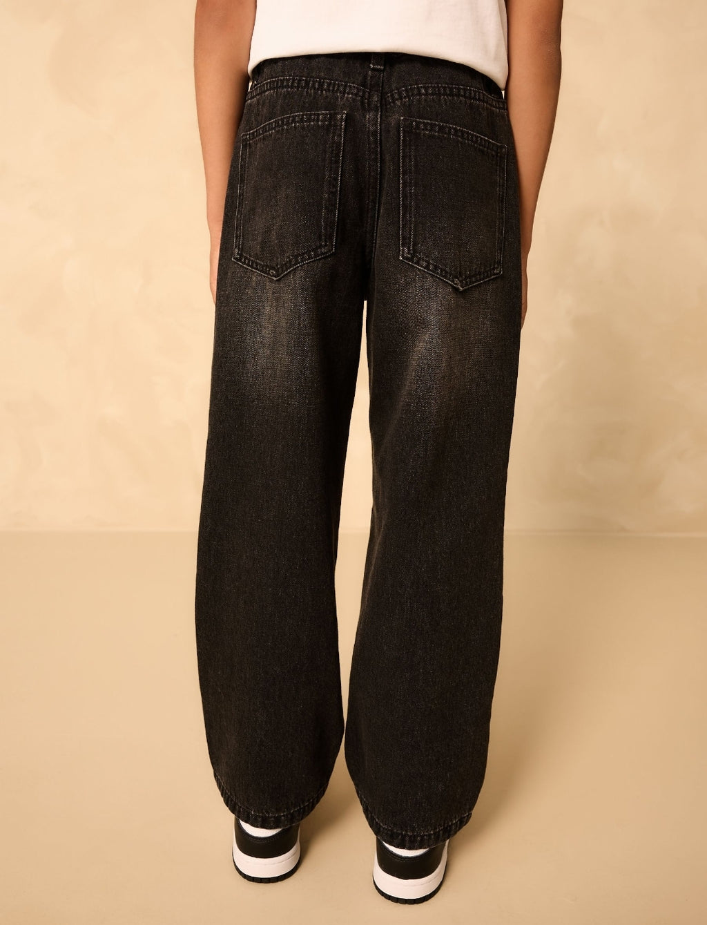 Washed Black Wide Fit Authentic Jeans