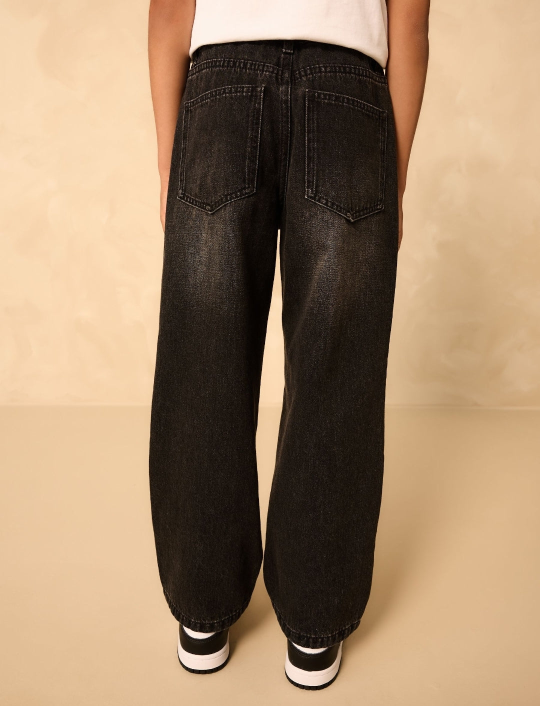 Washed Black Wide Fit Authentic Jeans