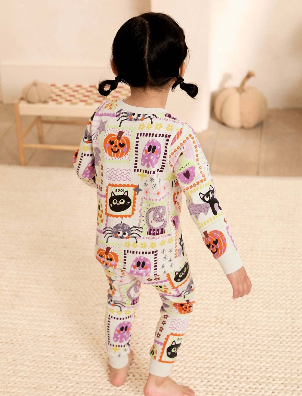 Multicoloured Patchwork Halloween Characters Snuggle Pyjamas