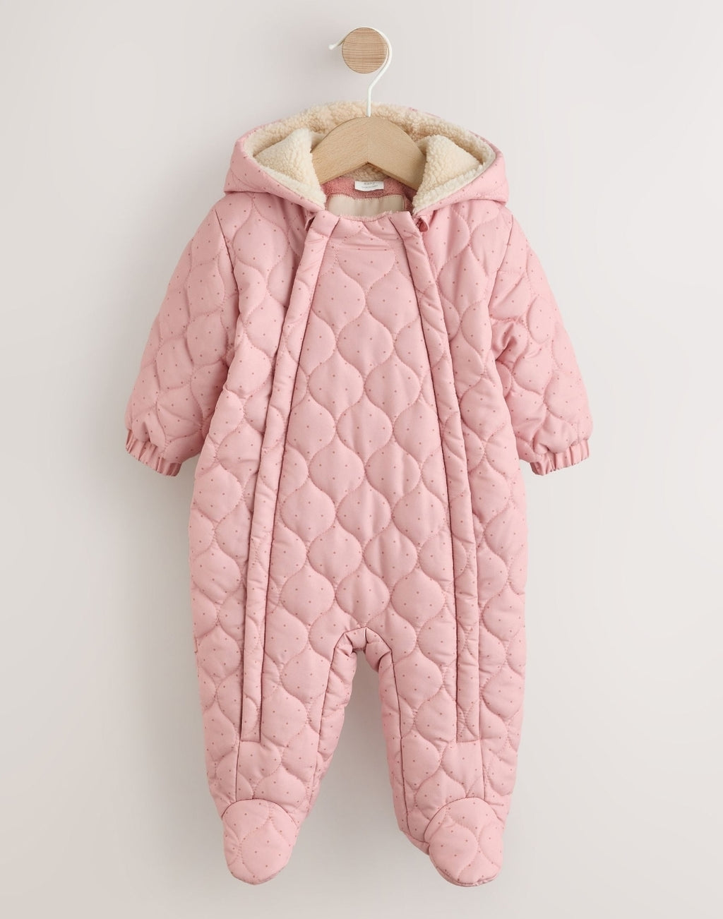Pink Nylon Spot Double Zip
Hooded Baby All-In-One