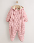 Pink Nylon Spot Double Zip
Hooded Baby All-In-One
