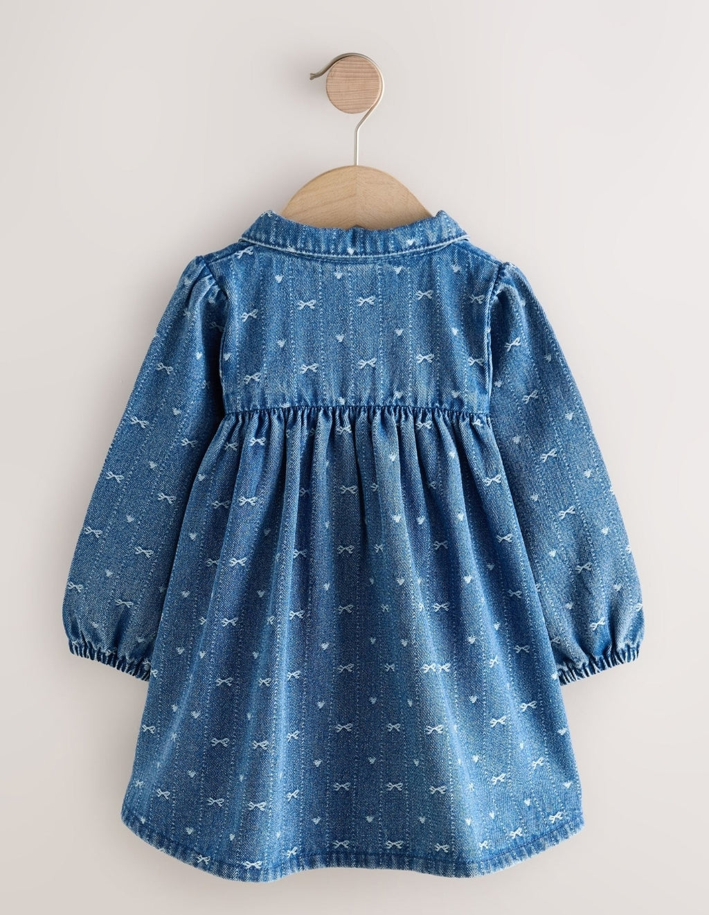 Denim Bow Long Sleeve Collar
Dress