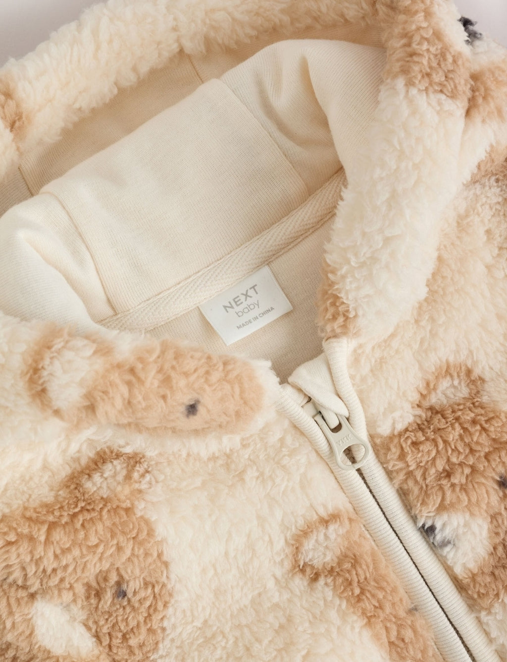 Neutral Bear Fleece Baby Pramsuit