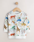 Watercolour Animals All Over Printed
Crew Neck Sweat Top