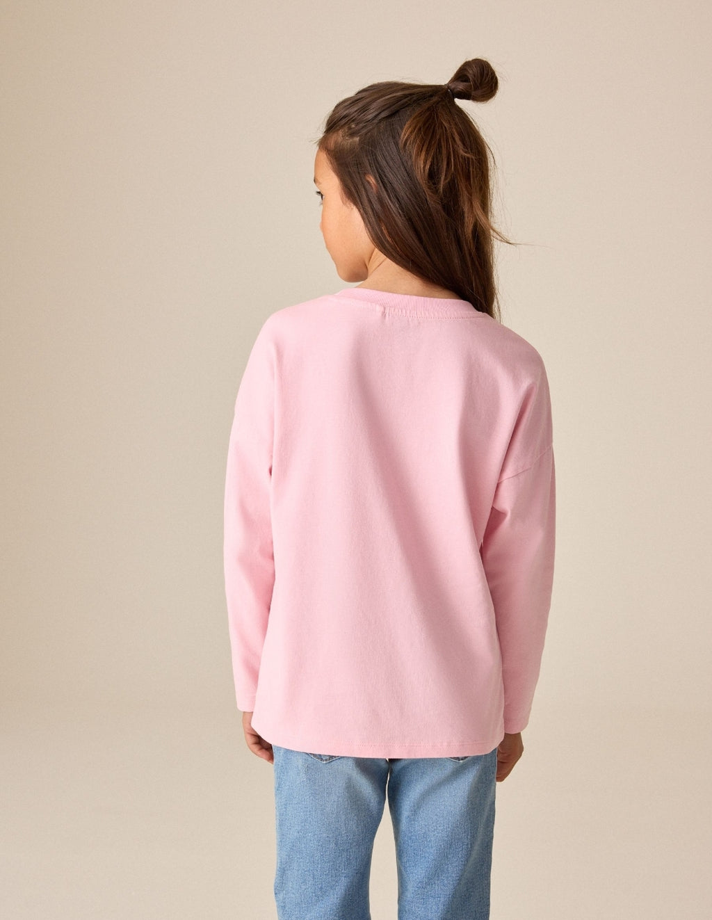 Pink Long Sleeve Sequin Heart Top