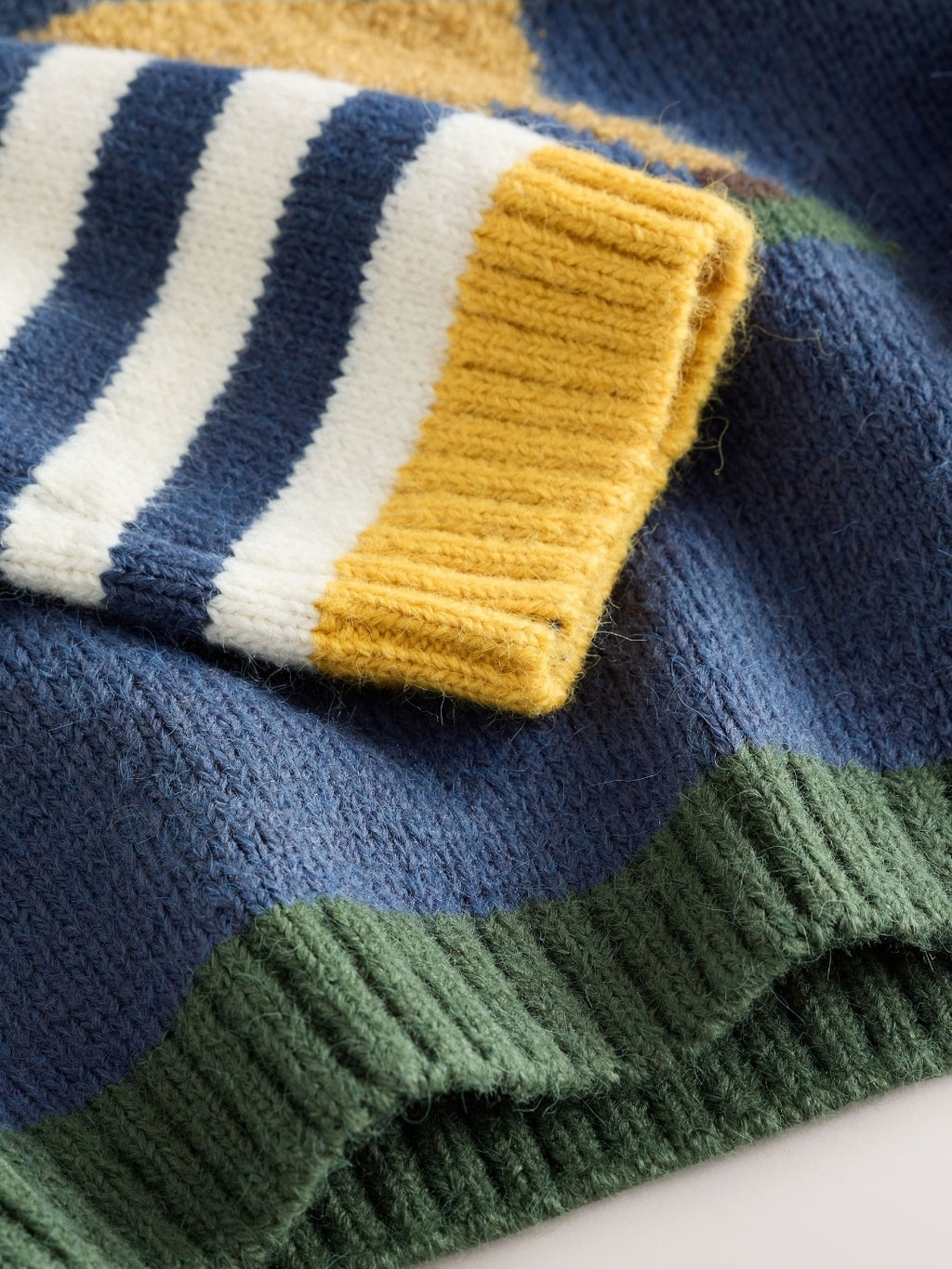 Navy Blue Horse Character Knitted Crew Neck Jumper