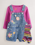 Denim Cosmic Dungarees Set