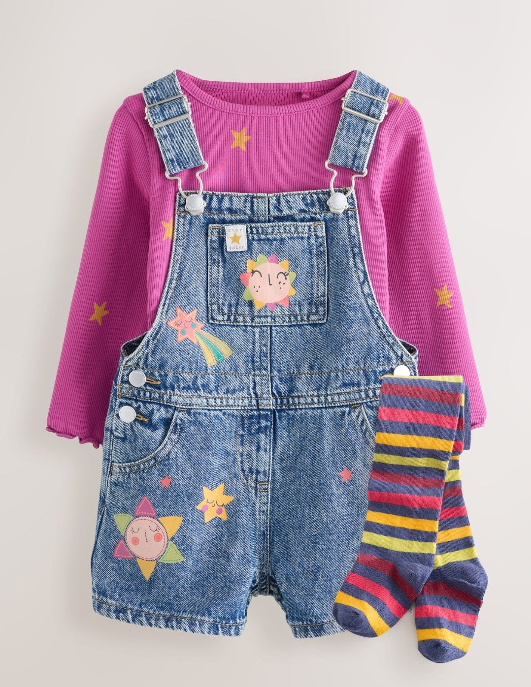 Denim Cosmic Dungarees Set