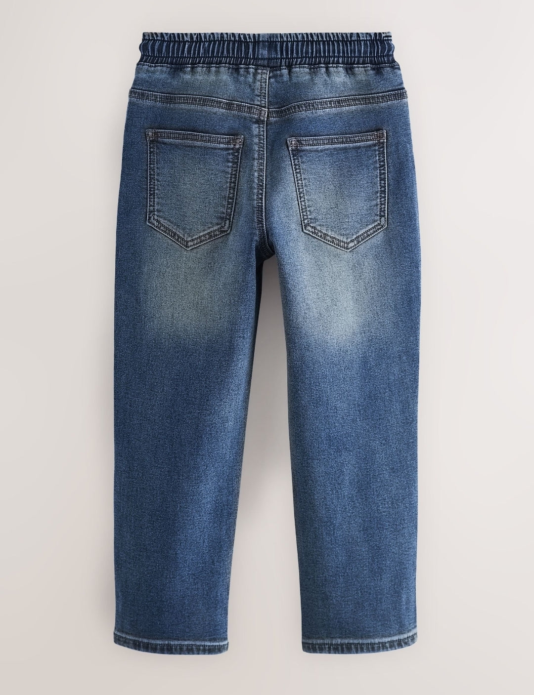 Mid Vintage Blue Loose Fit Stretch Elasticated Waist Jeans