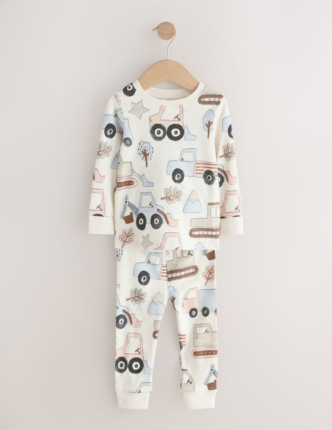 Blue/Ecru Digger Snuggle Pyjamas 3 Pack