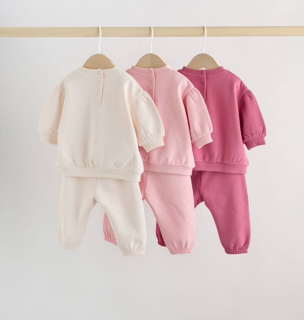 Pink Baby Sweat Top And Joggers6 Pack