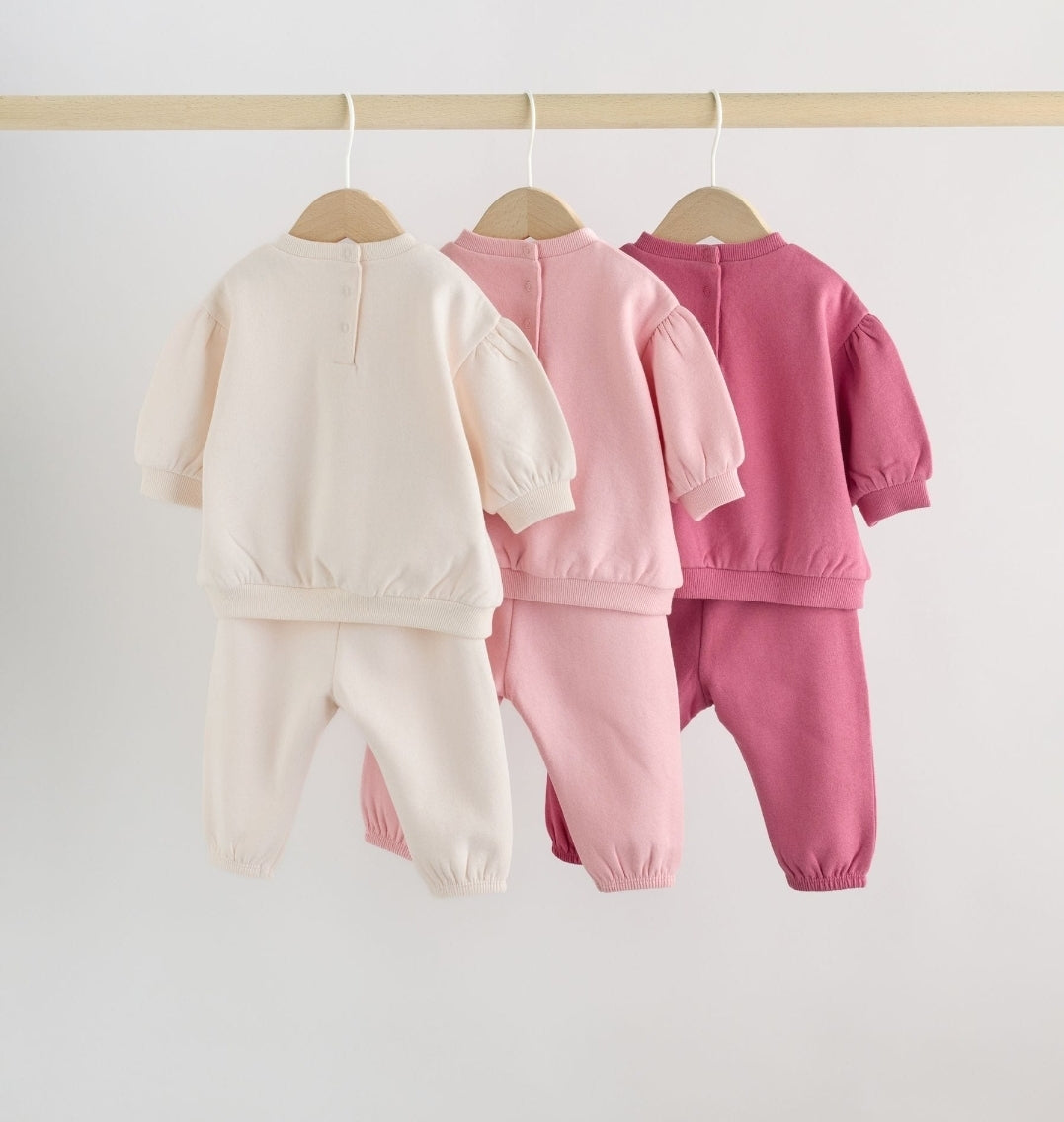 Pink Baby Sweat Top And Joggers6 Pack